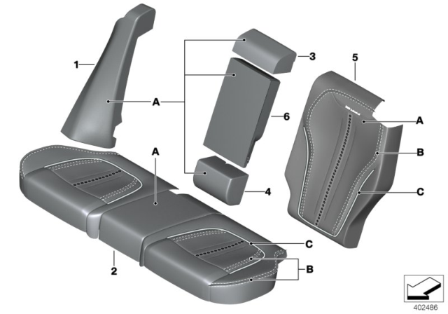 2015 BMW X5 COVER BACKREST, LEATHER, REA Diagram for 52207991355