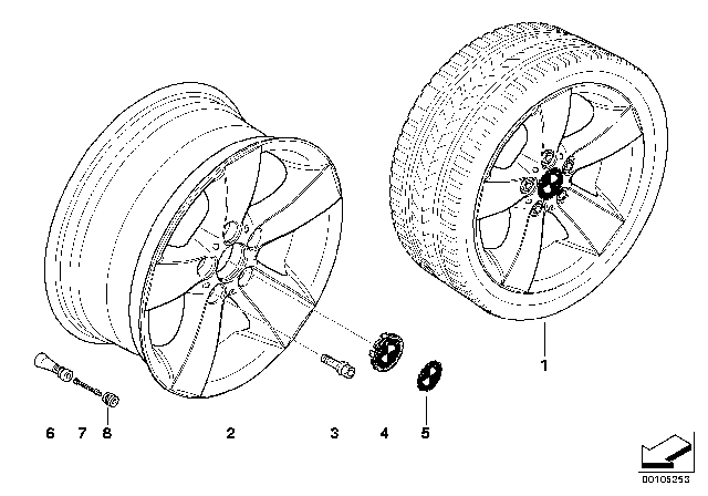 2006 BMW Z4 BMW LA Wheel, Star Spoke Diagram 1