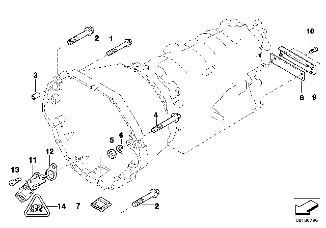 1999 BMW 540i Transmission Mounting Diagram