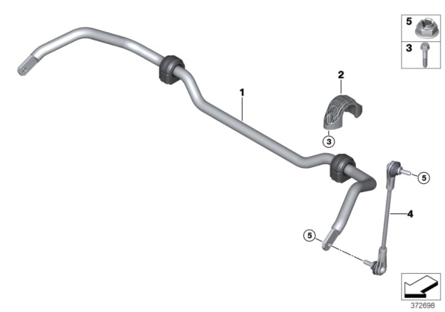 2020 BMW X1 Anti-Roll Bar, Front Axle Diagram for 31306853912