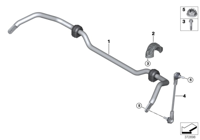 2020 BMW X2 Stabilizer, Front Diagram