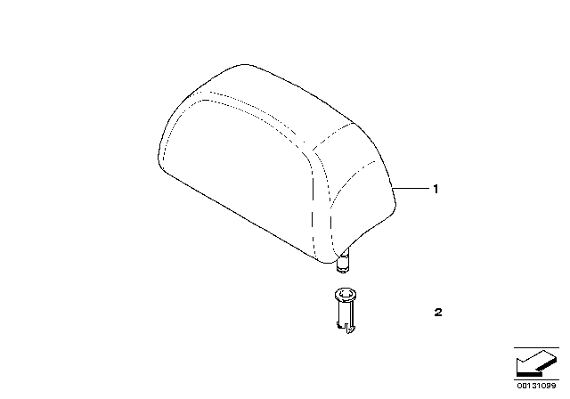 2008 BMW 650i Rear Seat Head Restraint Diagram