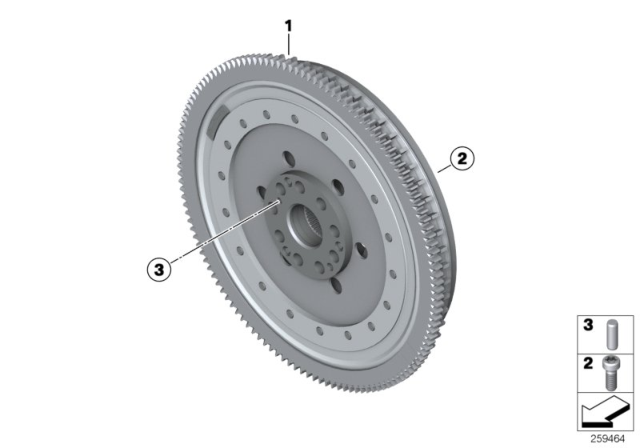 2016 BMW M6 Flywheel / Twin Mass Flywheel Diagram 1