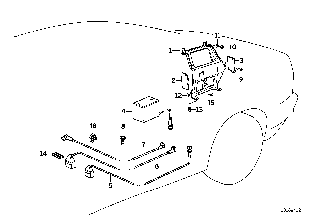 1996 BMW 850Ci Single Components CD Changer Diagram