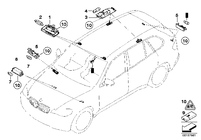 2013 BMW X5 Various Lamps Diagram 1