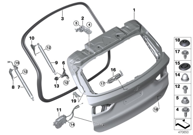 2016 BMW X1 Trunk Lid Sealing Diagram for 51767474449