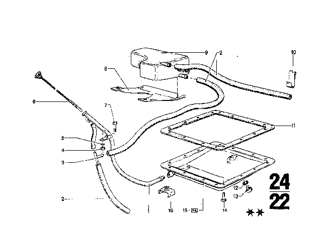 1976 BMW 3.0Si Oil Pan / Oil Fill-In Tube (Bw 65) Diagram