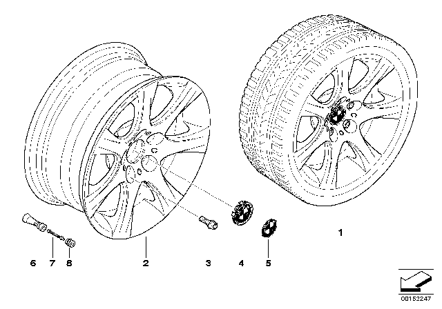 2010 BMW 328i xDrive BMW LA Wheel, Star Spoke Diagram 4