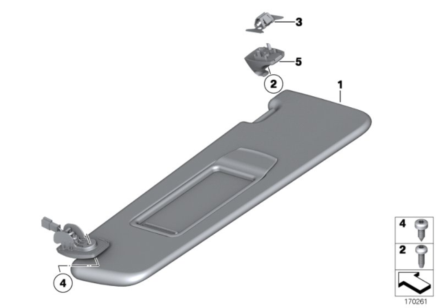 2015 BMW 750Li Sun Visors Diagram