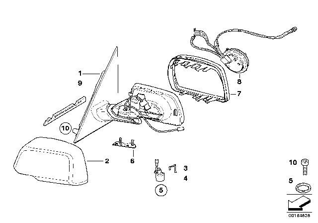 2008 BMW X3 Heated Outside Mirror, Left Diagram for 51163450525