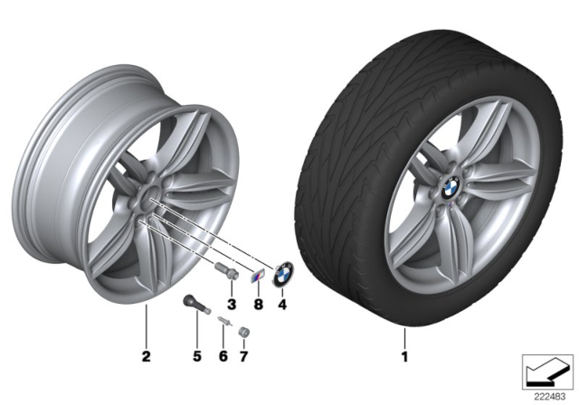 2015 BMW 535i xDrive BMW LA Wheel, M Double Spoke Diagram 2