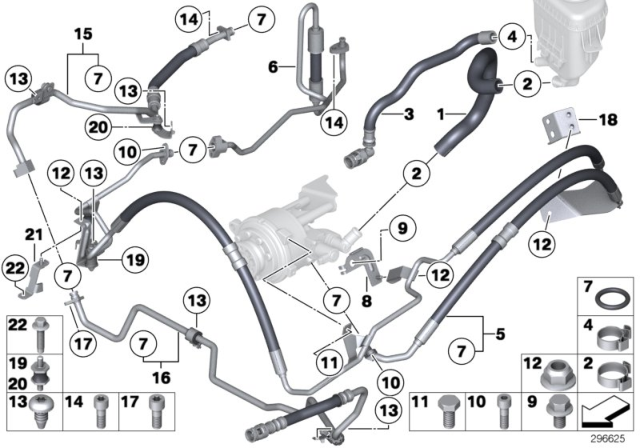 2013 BMW 640i Power Steering / Oil Pipe Diagram