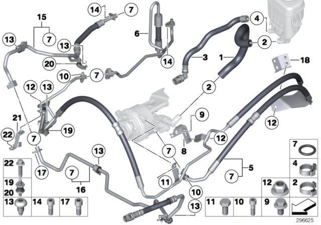 2017 BMW 640i Power Steering / Oil Pipe Diagram