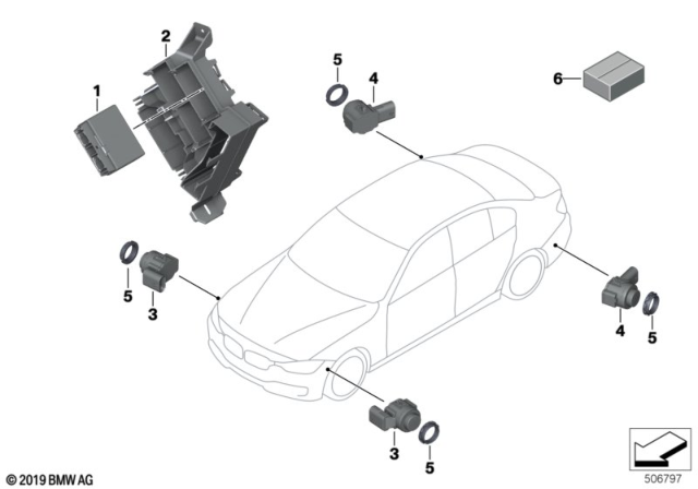 2015 BMW M4 Ultrasonic Sensor Diagram for 66209261585