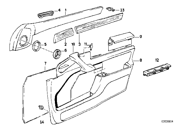 1991 BMW 735i Wooden Cover Rear Right Diagram for 51411934638