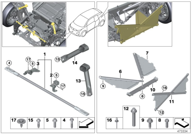 2020 BMW i3s Reinforcement, Body Diagram