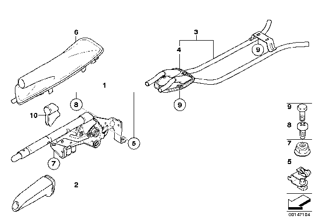 2008 BMW 128i Handbrake Lever Diagram