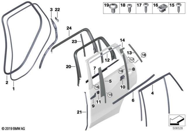 2020 BMW X7 WINDOW WELL STRIP, OUTER, DO Diagram for 51357444104