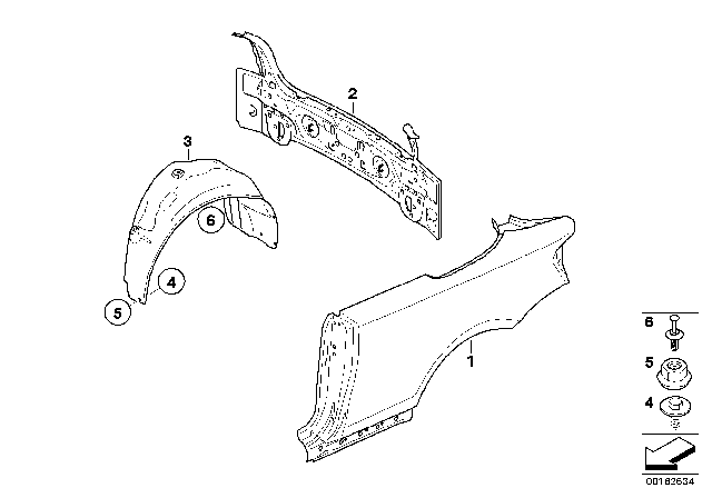 2013 BMW 135i Side Panel / Tail Trim Diagram