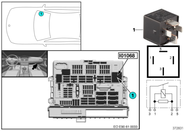 2010 BMW Z4 Relay, Terminal Diagram