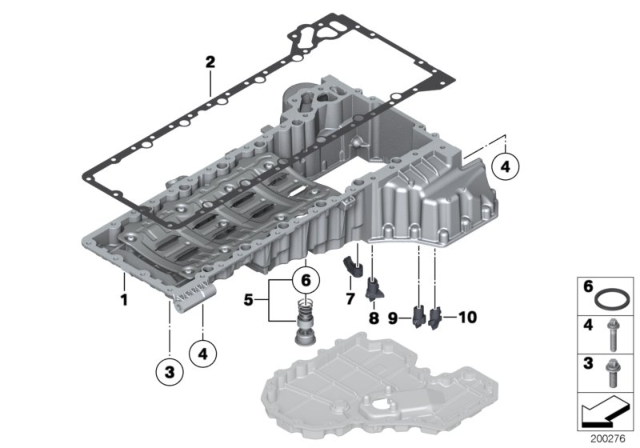 2014 BMW 760Li Oil Pan Part, Oil Level Indicator Diagram 2