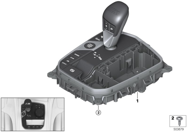 2020 BMW M8 Centre Console Control Panel Diagram