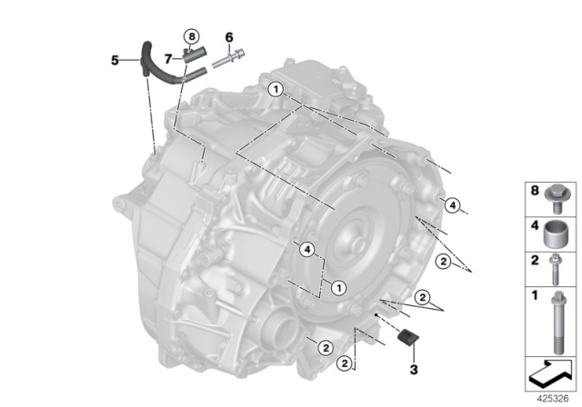 2016 BMW X1 Transmission Mounting / Mounted Parts (GA8F22AW) Diagram