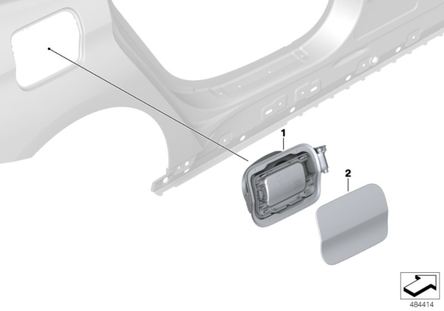 2018 BMW 640i xDrive Gran Turismo Fill-In Flap Diagram