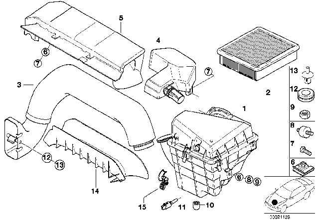1999 BMW 318is Intake Tube Diagram for 13711743320