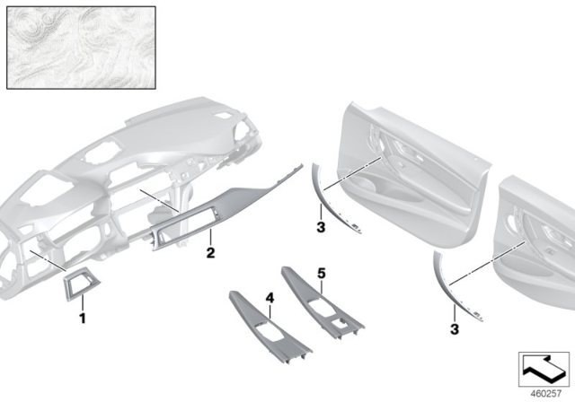 2020 BMW M4 Individual Wood, Variegated Ash White Diagram