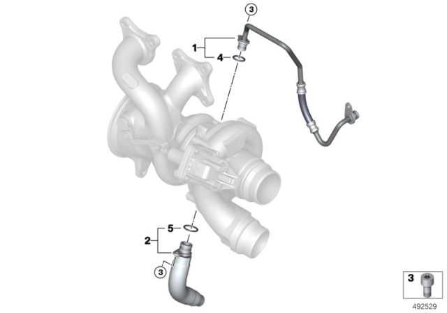 2019 BMW X7 Oil Supply, Turbocharger Diagram