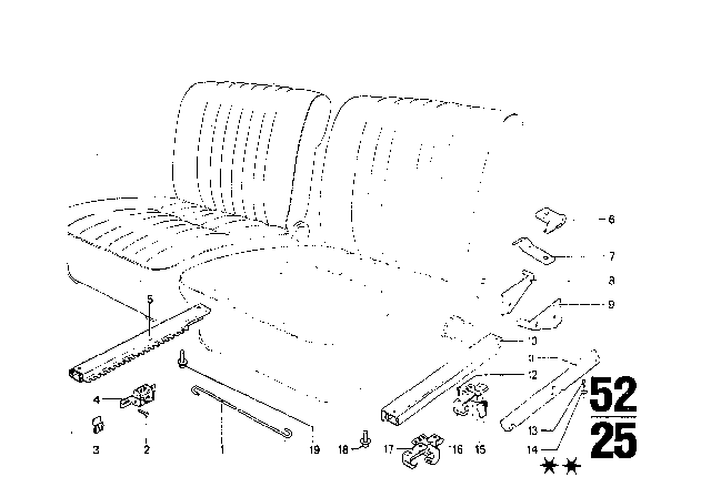 1969 BMW 2500 Seat Rail Diagram