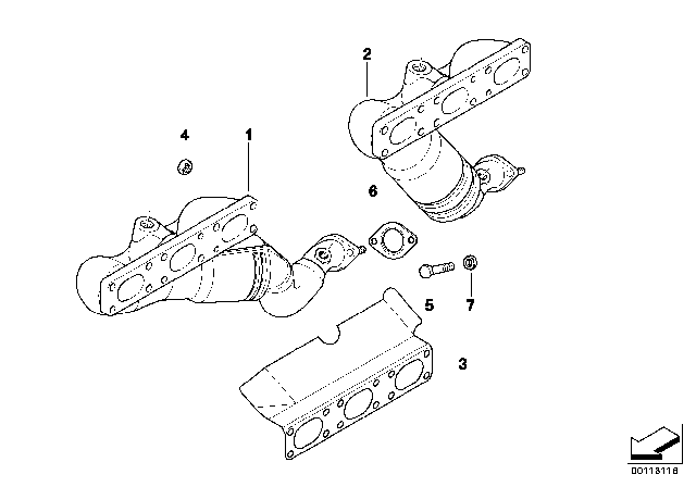 2003 BMW 325Ci Exhaust Manifold With Catalyst Diagram