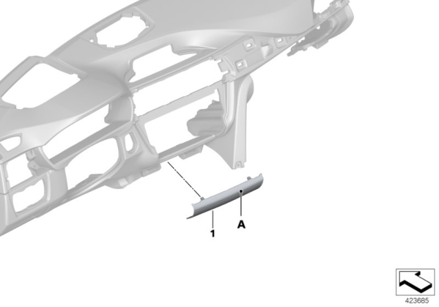 2019 BMW M4 Individual Dashboard, Mounting Parts Diagram