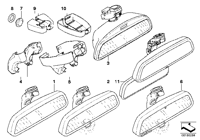 2004 BMW 745i Interior Mirror Diagram