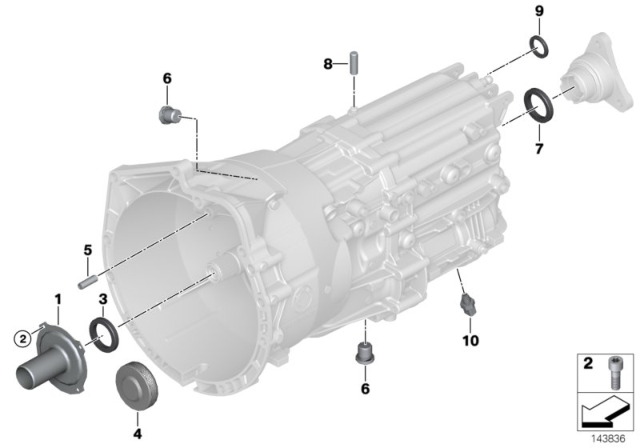 2006 BMW M6 Gearbox Housing & Mounting Parts (GS6-53BZ/DZ) Diagram