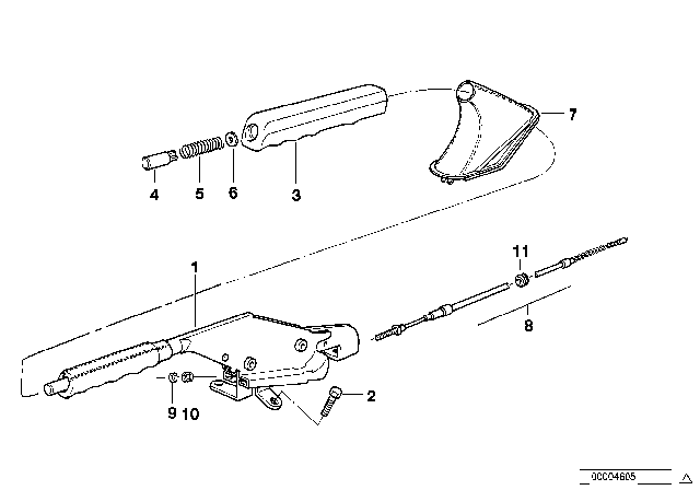 1996 BMW 318ti Handbrake Lever Diagram 2