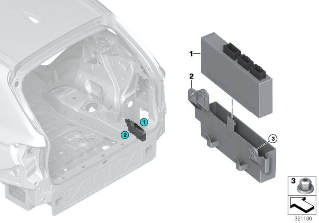 2014 BMW X5 Control Unit, Tailgate Function Module Diagram