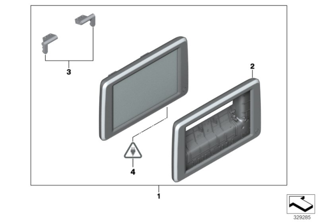 2018 BMW X5 M Rear Compartment Monitor Diagram 1