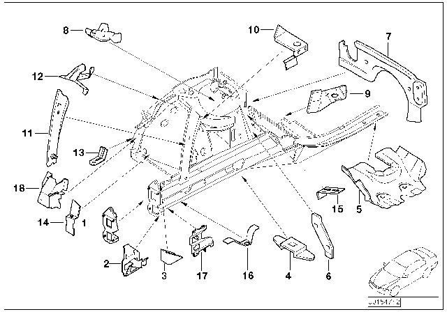 2002 BMW 745Li Front Body Bracket Diagram 2