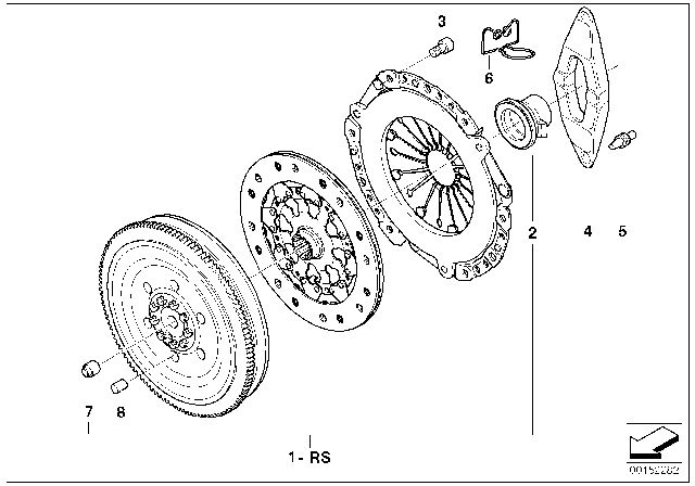 2006 BMW 650i Dual-Mass Flywheel With Clutch Diagram for 21207562945