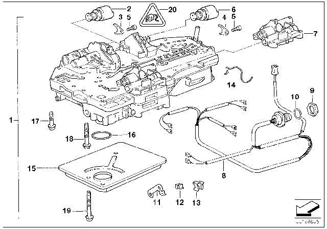 1990 BMW 535i Control Unit & Attaching Parts (ZF 4HP22/24-EH) Diagram 2