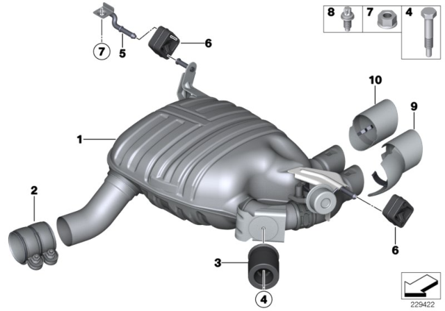 2009 BMW 128i Exhaust System Diagram