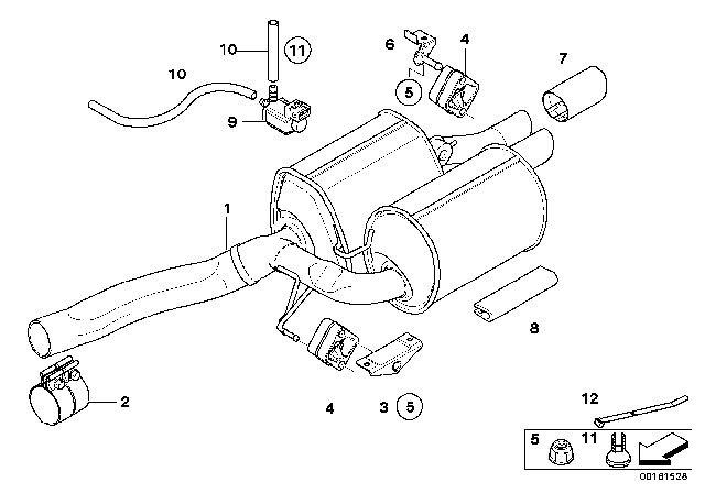 2010 BMW 535i xDrive Exhaust System Diagram