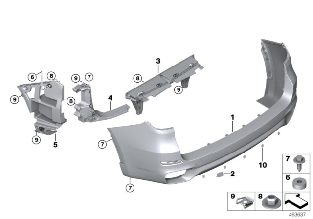 2015 BMW X5 M Trim Panel, Rear Diagram