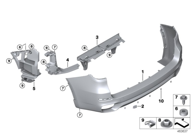 2017 BMW X5 M Trim Panel, Rear Diagram