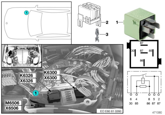 2006 BMW M6 Relay, Load-Shedding Terminal Diagram 1