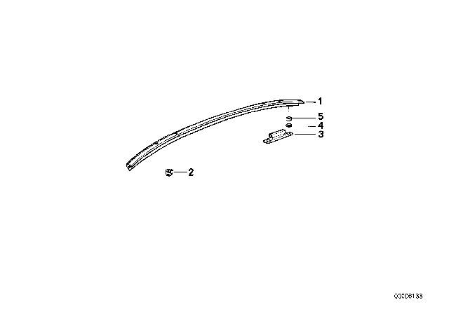 1991 BMW 850i Exterior Trim / Grille Diagram