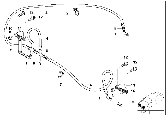 2003 BMW Alpina V8 Roadster Spray Nozzle Left Diagram for 61677001651