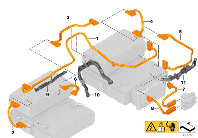2019 BMW 530e High-Voltage Accumulator Diagram 1